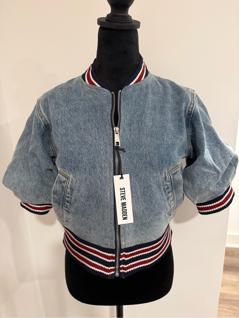 NEW‼️Steve Madden “Zamora” Denim Bomber Jacket - XS